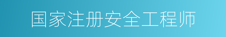 国家注册安全工程师的同义词