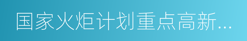 国家火炬计划重点高新技术企业的同义词