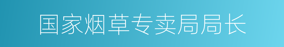 国家烟草专卖局局长的同义词