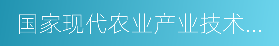 国家现代农业产业技术体系的同义词