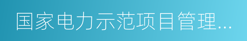 国家电力示范项目管理办法的同义词