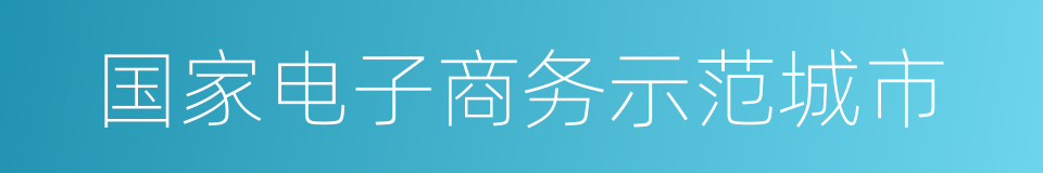 国家电子商务示范城市的同义词