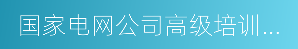 国家电网公司高级培训中心的同义词