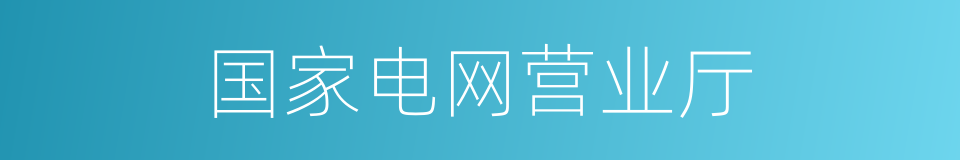 国家电网营业厅的同义词