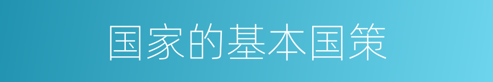 国家的基本国策的同义词