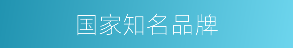 国家知名品牌的同义词