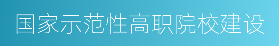 国家示范性高职院校建设的同义词