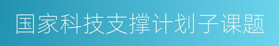 国家科技支撑计划子课题的同义词