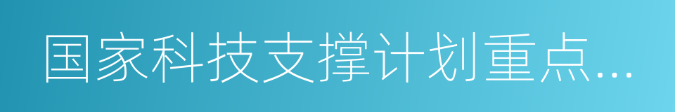 国家科技支撑计划重点项目的同义词