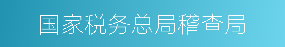 国家税务总局稽查局的同义词