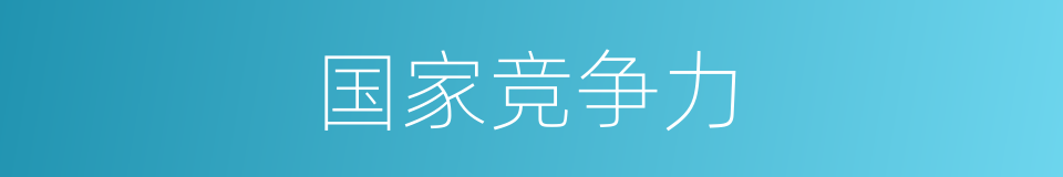 国家竞争力的同义词