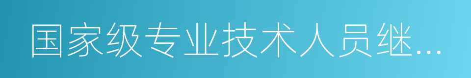 国家级专业技术人员继续教育基地的同义词