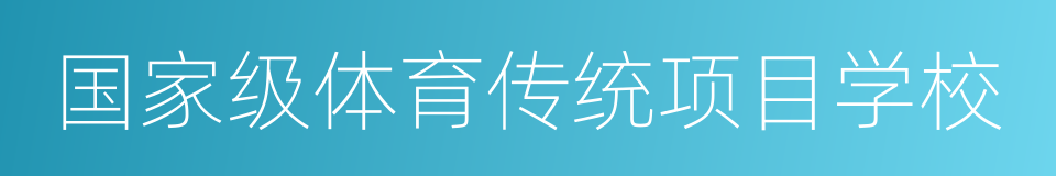 国家级体育传统项目学校的同义词