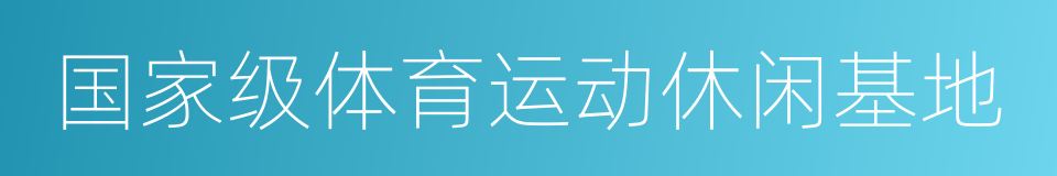 国家级体育运动休闲基地的同义词