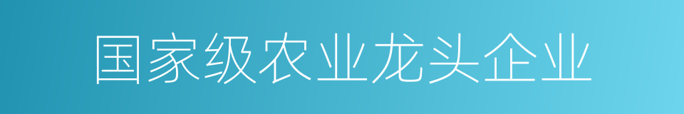 国家级农业龙头企业的同义词