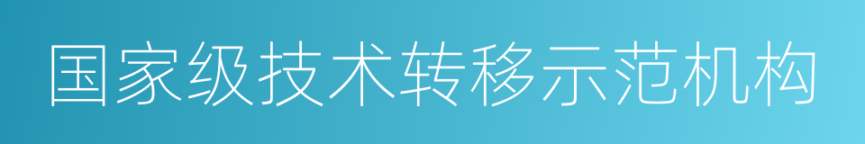 国家级技术转移示范机构的同义词