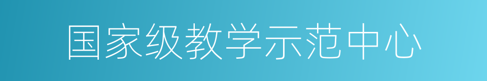 国家级教学示范中心的同义词