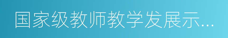 国家级教师教学发展示范中心的同义词