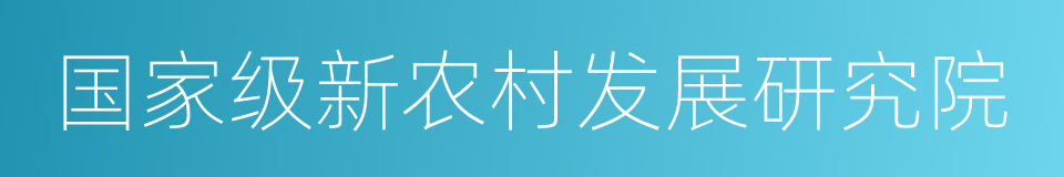 国家级新农村发展研究院的同义词