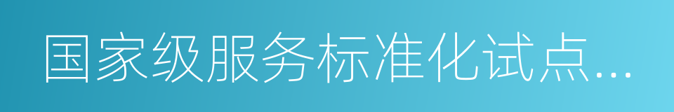 国家级服务标准化试点单位的同义词