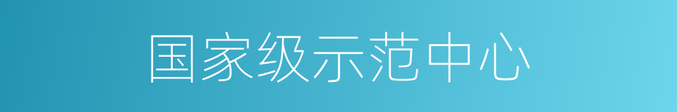 国家级示范中心的同义词