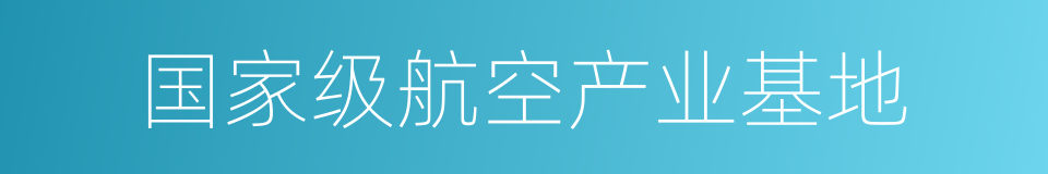 国家级航空产业基地的同义词