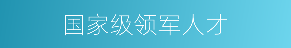 国家级领军人才的同义词