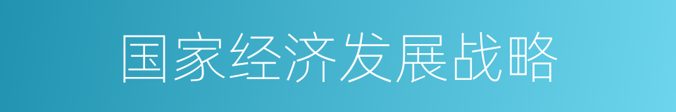 国家经济发展战略的同义词