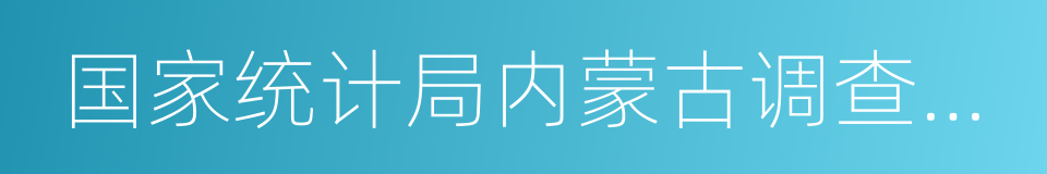 国家统计局内蒙古调查总队的同义词