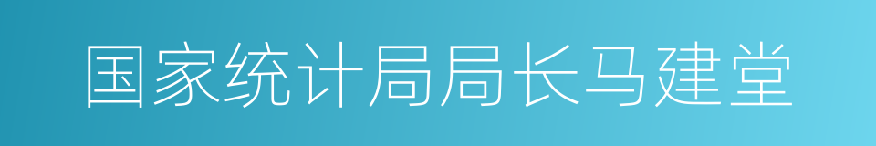 国家统计局局长马建堂的同义词