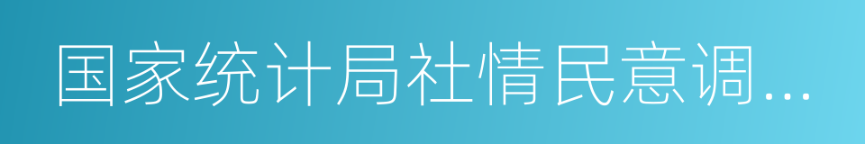 国家统计局社情民意调查中心的同义词