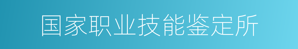 国家职业技能鉴定所的同义词