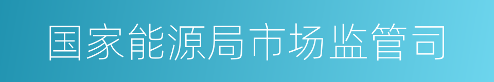 国家能源局市场监管司的同义词