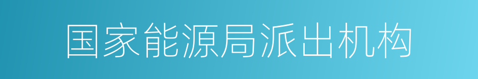 国家能源局派出机构的同义词