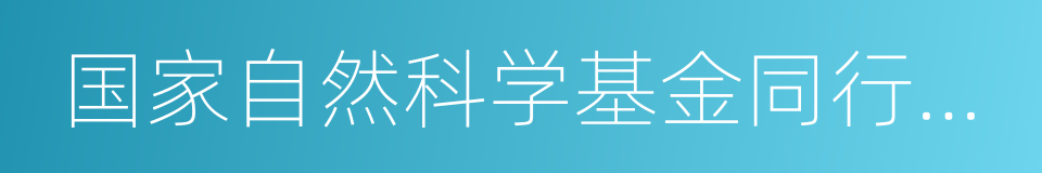 国家自然科学基金同行评议专家的同义词