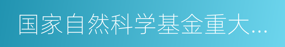 国家自然科学基金重大国际合作项目的同义词