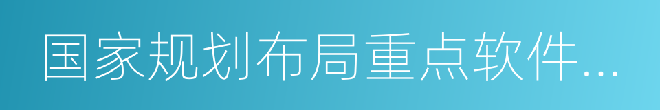 国家规划布局重点软件企业的同义词