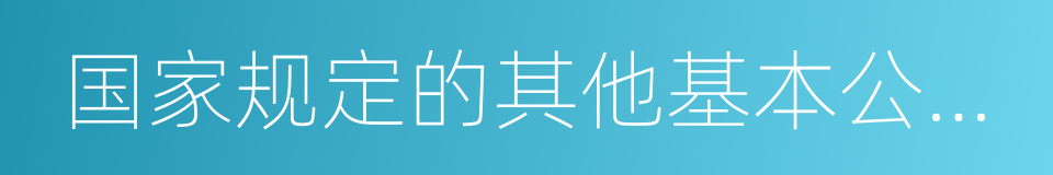 国家规定的其他基本公共服务的同义词