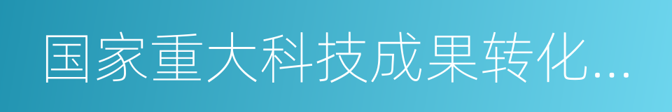 国家重大科技成果转化项目的同义词