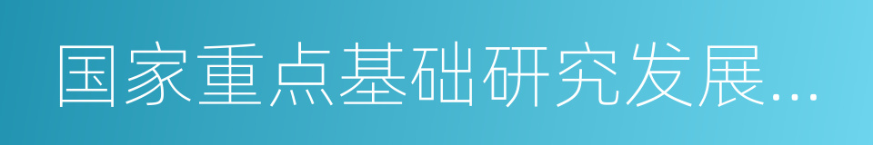 国家重点基础研究发展规划项目的同义词