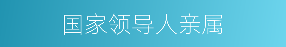 国家领导人亲属的同义词