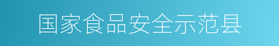 国家食品安全示范县的同义词