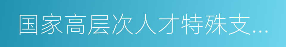 国家高层次人才特殊支持计划的同义词