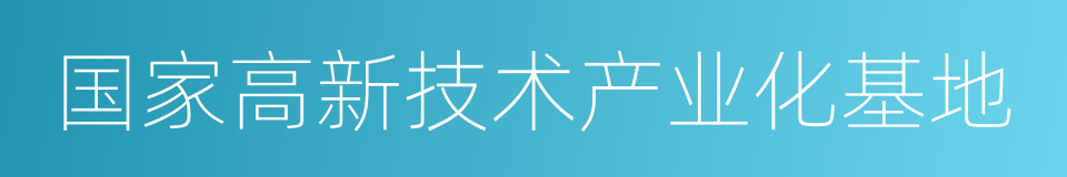 国家高新技术产业化基地的同义词