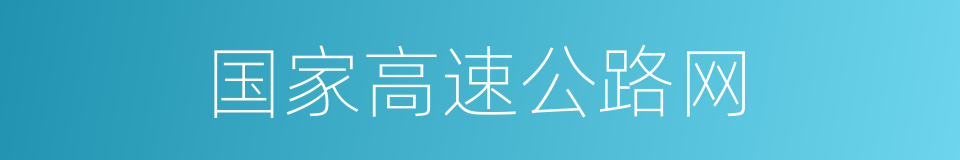 国家高速公路网的同义词