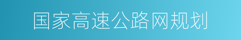 国家高速公路网规划的同义词