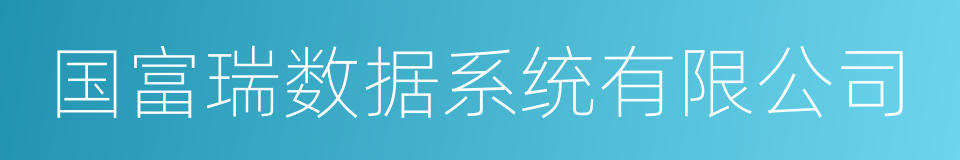 国富瑞数据系统有限公司的同义词