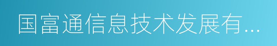 国富通信息技术发展有限公司的同义词