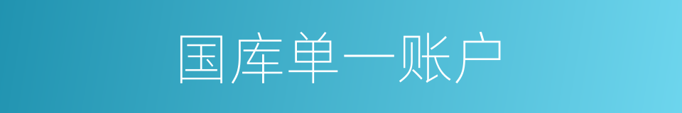 国库单一账户的同义词