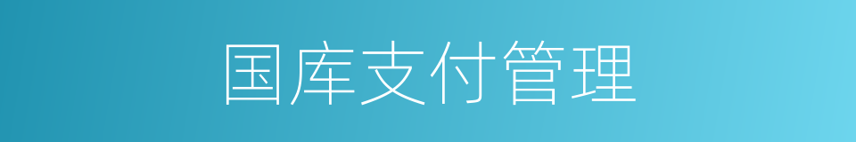 国库支付管理的同义词